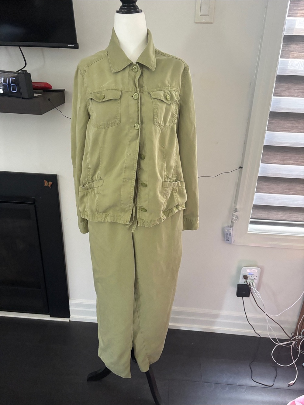 Vintage JM collection Olive Green Two-Piece Jacket & Pant Set